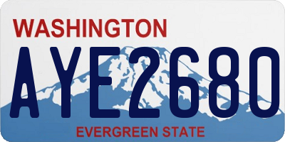 WA license plate AYE2680