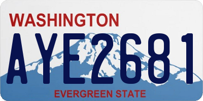 WA license plate AYE2681