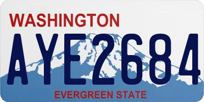 WA license plate AYE2684