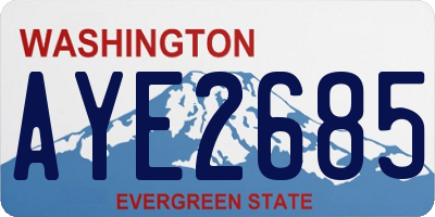 WA license plate AYE2685