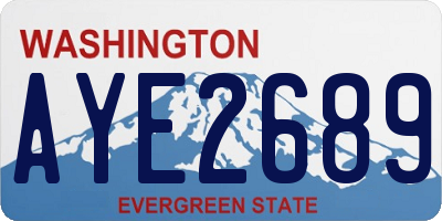 WA license plate AYE2689