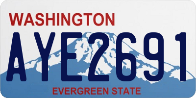 WA license plate AYE2691