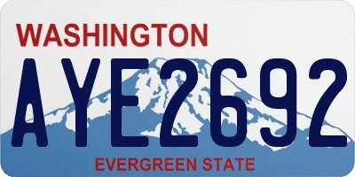 WA license plate AYE2692