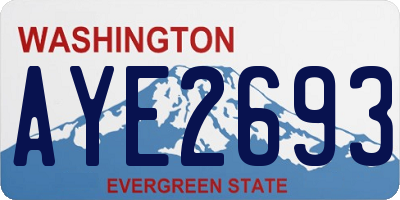 WA license plate AYE2693