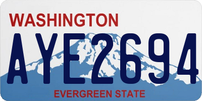 WA license plate AYE2694