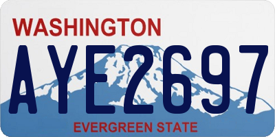 WA license plate AYE2697