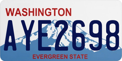 WA license plate AYE2698