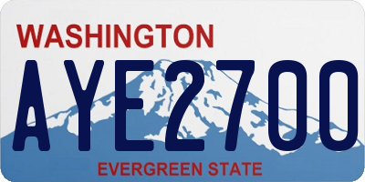 WA license plate AYE2700