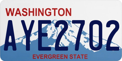 WA license plate AYE2702