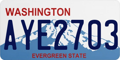 WA license plate AYE2703