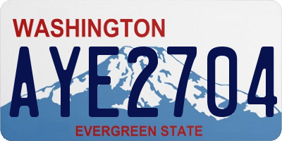 WA license plate AYE2704