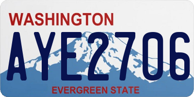 WA license plate AYE2706