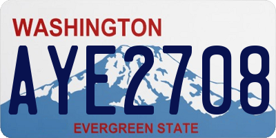 WA license plate AYE2708