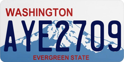 WA license plate AYE2709