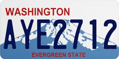 WA license plate AYE2712