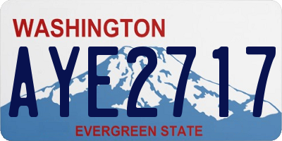 WA license plate AYE2717