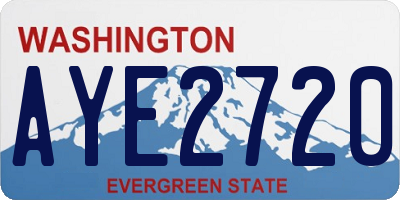 WA license plate AYE2720