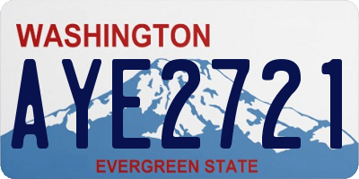 WA license plate AYE2721