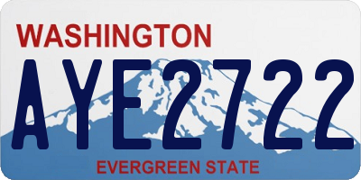WA license plate AYE2722