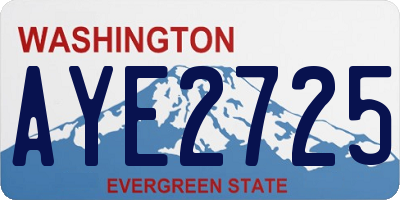 WA license plate AYE2725