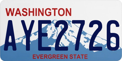 WA license plate AYE2726