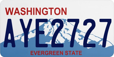 WA license plate AYE2727
