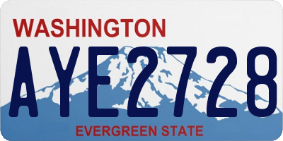 WA license plate AYE2728