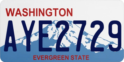 WA license plate AYE2729