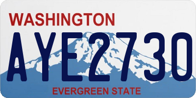 WA license plate AYE2730