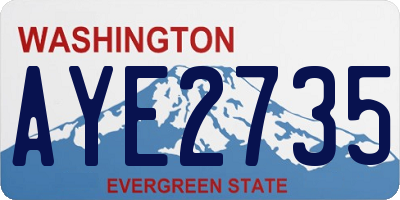 WA license plate AYE2735