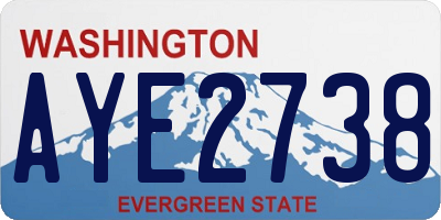 WA license plate AYE2738