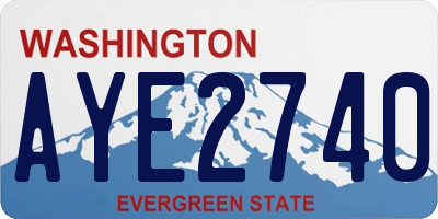 WA license plate AYE2740