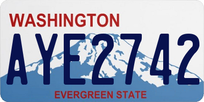 WA license plate AYE2742