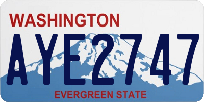 WA license plate AYE2747