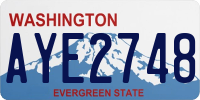 WA license plate AYE2748