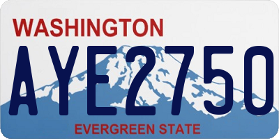 WA license plate AYE2750