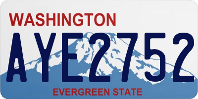 WA license plate AYE2752