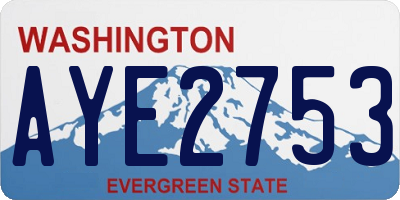 WA license plate AYE2753