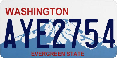 WA license plate AYE2754