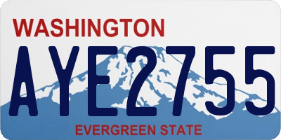 WA license plate AYE2755