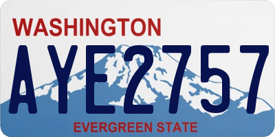 WA license plate AYE2757