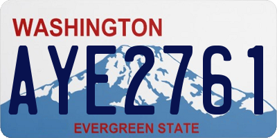 WA license plate AYE2761