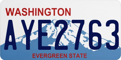 WA license plate AYE2763
