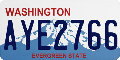 WA license plate AYE2766