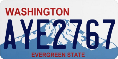 WA license plate AYE2767
