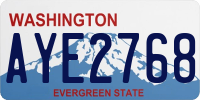 WA license plate AYE2768