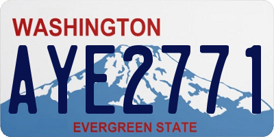 WA license plate AYE2771