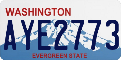 WA license plate AYE2773
