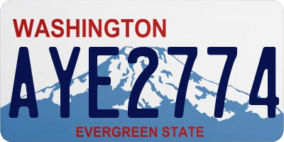 WA license plate AYE2774