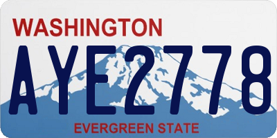 WA license plate AYE2778